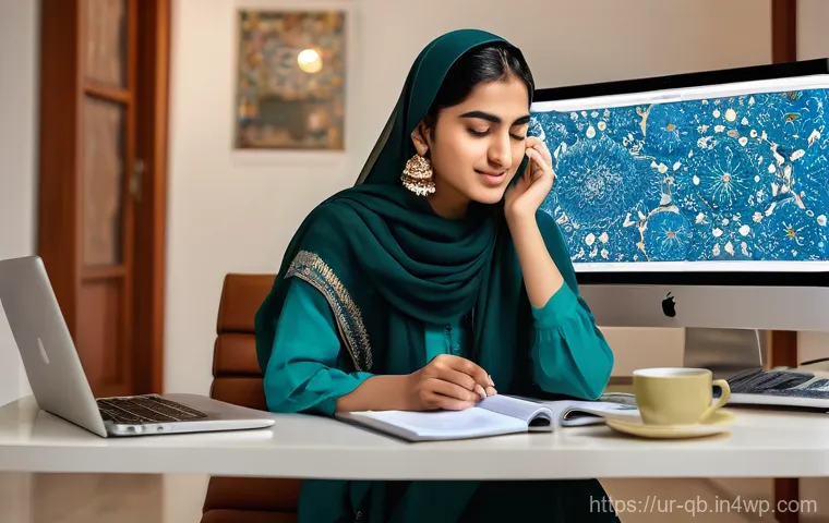 효율적인 정보 정리 습관 기르기 - **From Digital Clutter to Clarity**
A young Pakistani woman, in her early twenties, is seated at...